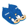 Pantuflas azules de Sonic the Hedgehog con el rostro del personaje