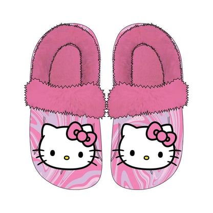 Pantuflas rosas de Hello Kitty con estampado marmoleado