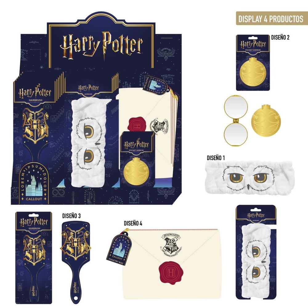 Set de belleza Harry Potter CERDÁ con espejo, diadema, cepillo y bolsa de aseo