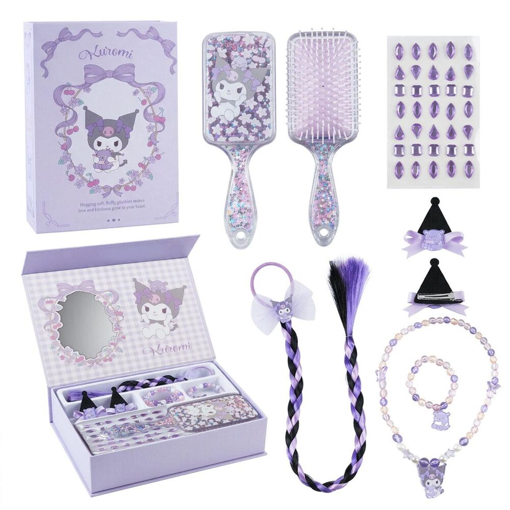 Set de belleza Kuromi Hello Kitty con cepillos y accesorios