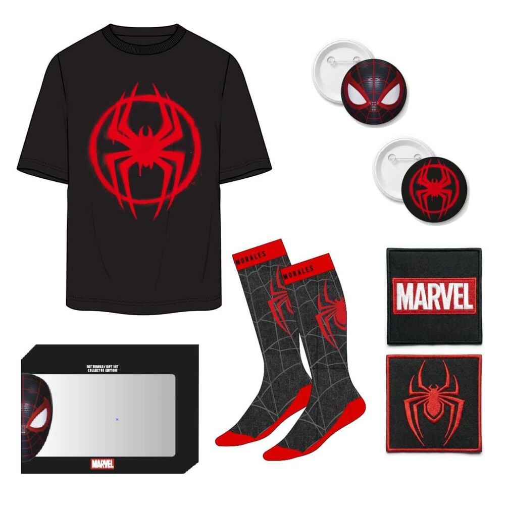 Camiseta negra de Spider-Man Marvel con emblema rojo