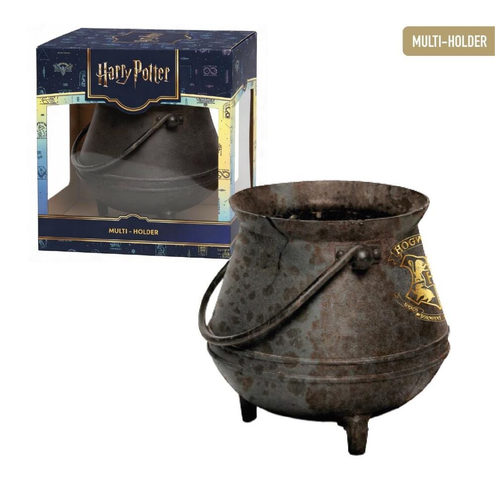 Portalápices 3D Harry Potter con forma de caldero y escudo de Hogwarts