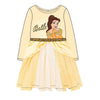 Vestido infantil amarillo de Bella de Disney con manga larga y falda amplia