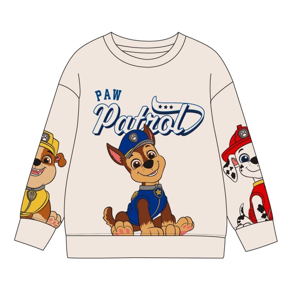 Sudadera infantil beige de Paw Patrol con Chase, Marshall y Rubble