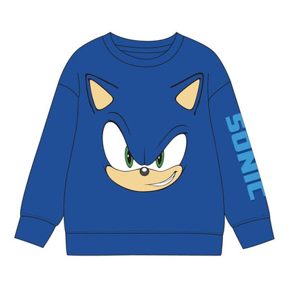 Sudadera infantil azul de Sonic the Hedgehog con estampado frontal