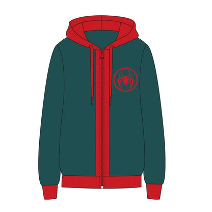 Sudadera Spider-Man Marvel con capucha, cremallera y detalles rojos