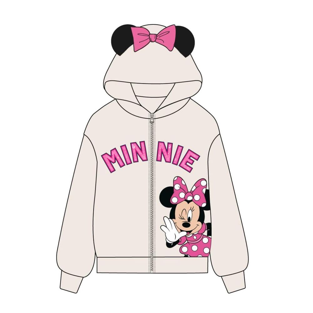 Sudadera rosa de Minnie Disney con capucha y cremallera