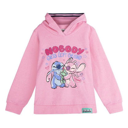 Sudadera rosa con capucha y estampado de Stitch Disney