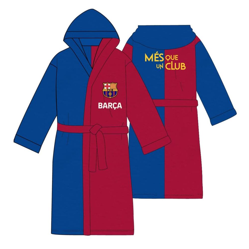 Bata F.C. Barcelona azul y granate con capucha y cinturón