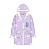 Bata infantil lila de Frozen con capucha, copos de nieve y Elsa