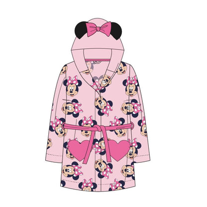 Bata infantil rosa de Minnie Disney con capucha y cinturón
