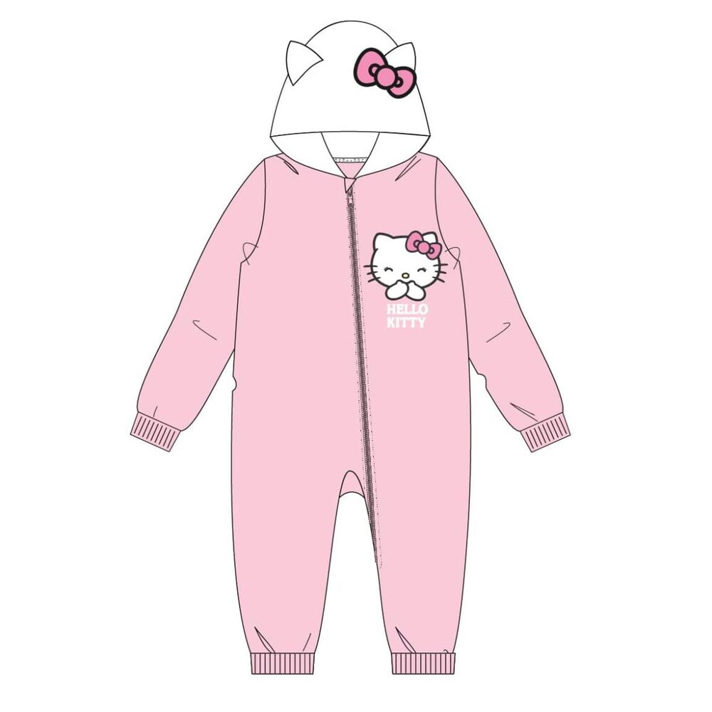Pijama rosa de una pieza Hello Kitty con capucha