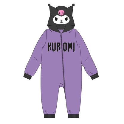 Pijama morado de una pieza Kuromi con capucha