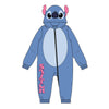 Pijama mono azul de Stitch Disney con capucha y cremallera frontal
