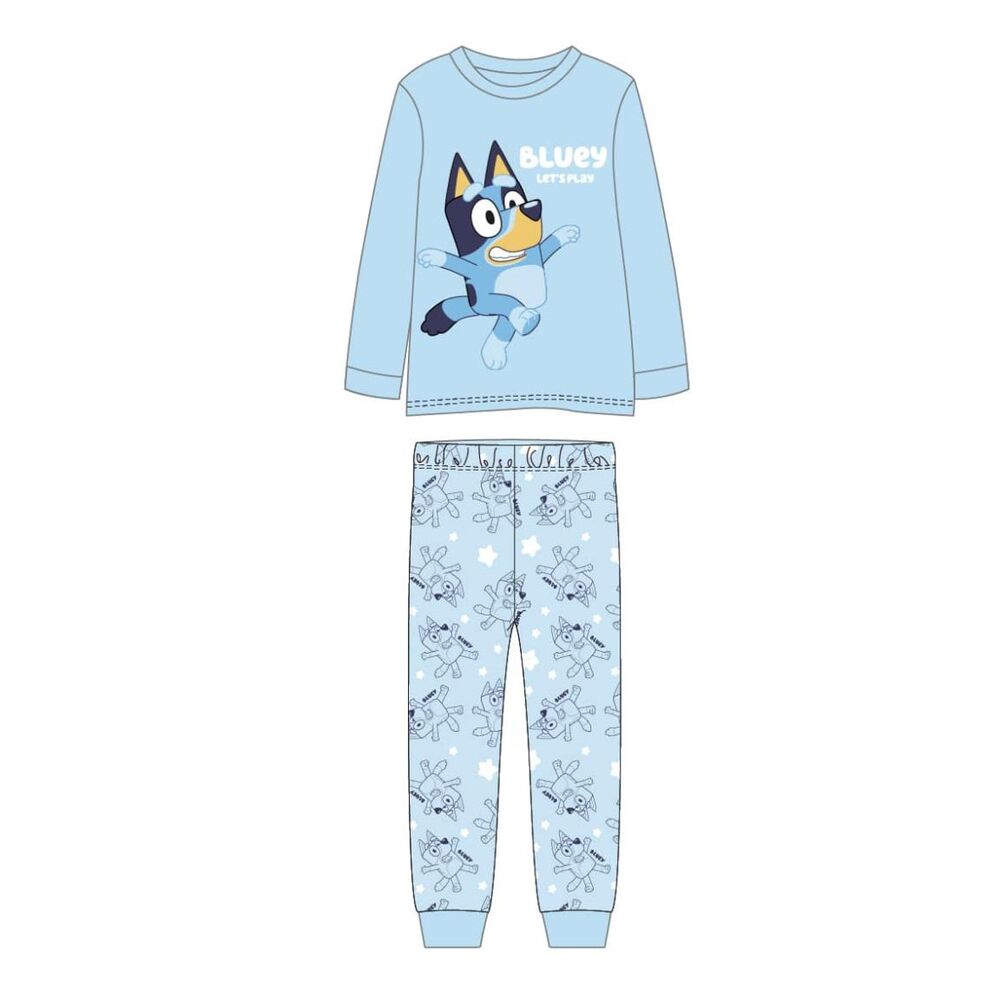 Pijama largo infantil de Bluey en azul claro