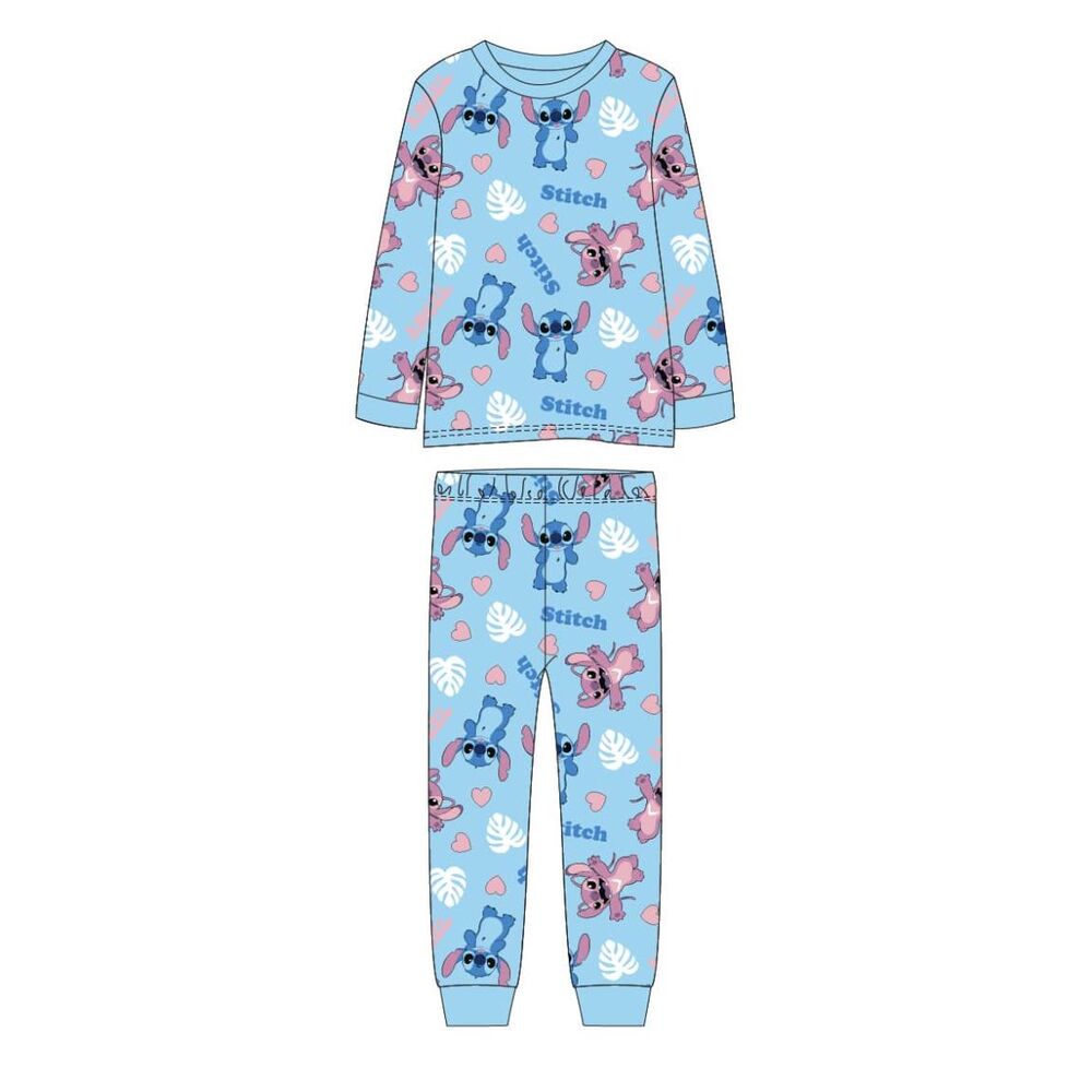 Pijama infantil de dos piezas Stitch Disney azul