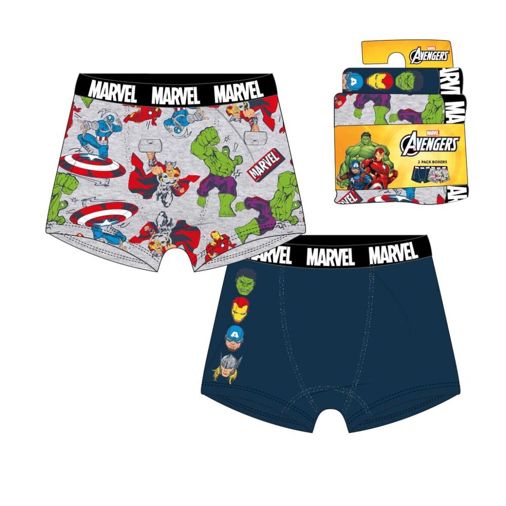 Set de 2 bóxers Marvel Los Vengadores con diseños de superhéroes