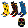 Set de tres pares de calcetines X-Men Marvel en amarillo, negro y azul