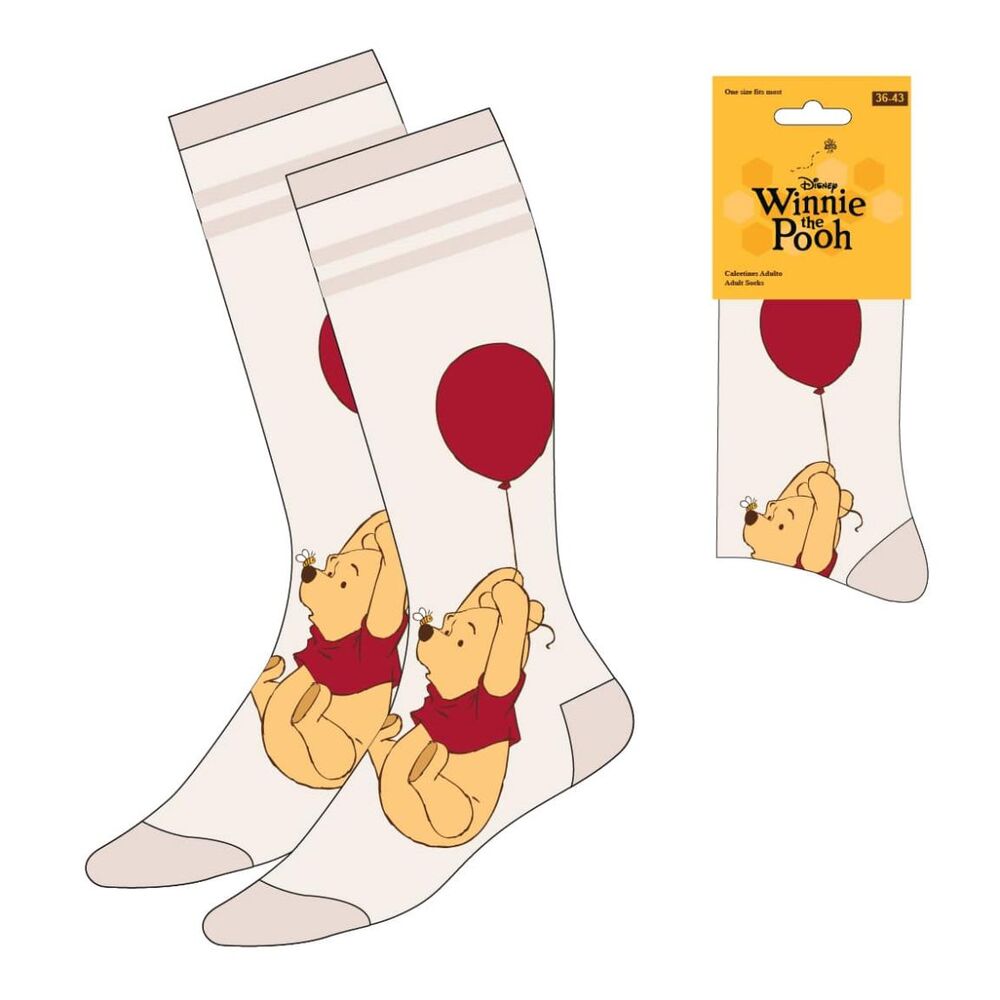 Calcetines Disney de Winnie the Pooh con globo rojo