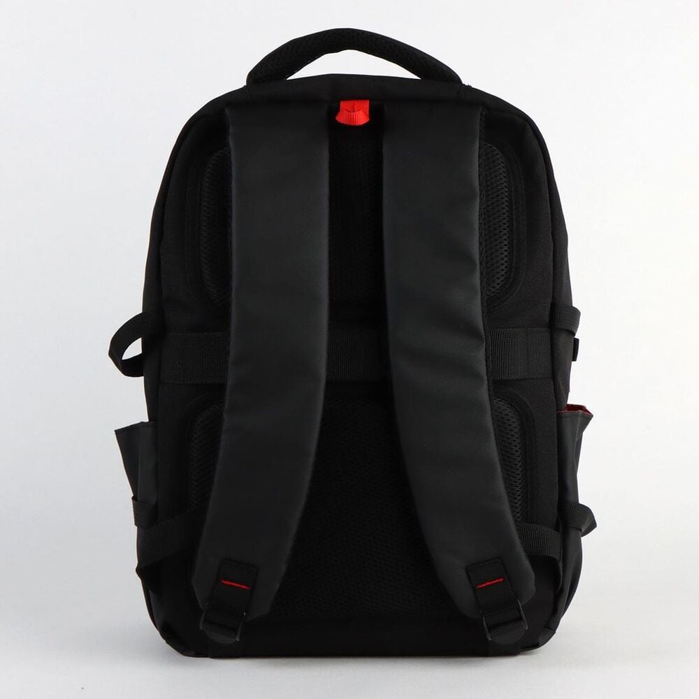 Mochila negra de Spider-Man Marvel con emblema de araña y bolsillo lateral - 2