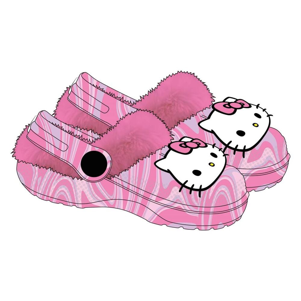 Pantuflas rosas de Hello Kitty con estampado marmoleado - 2