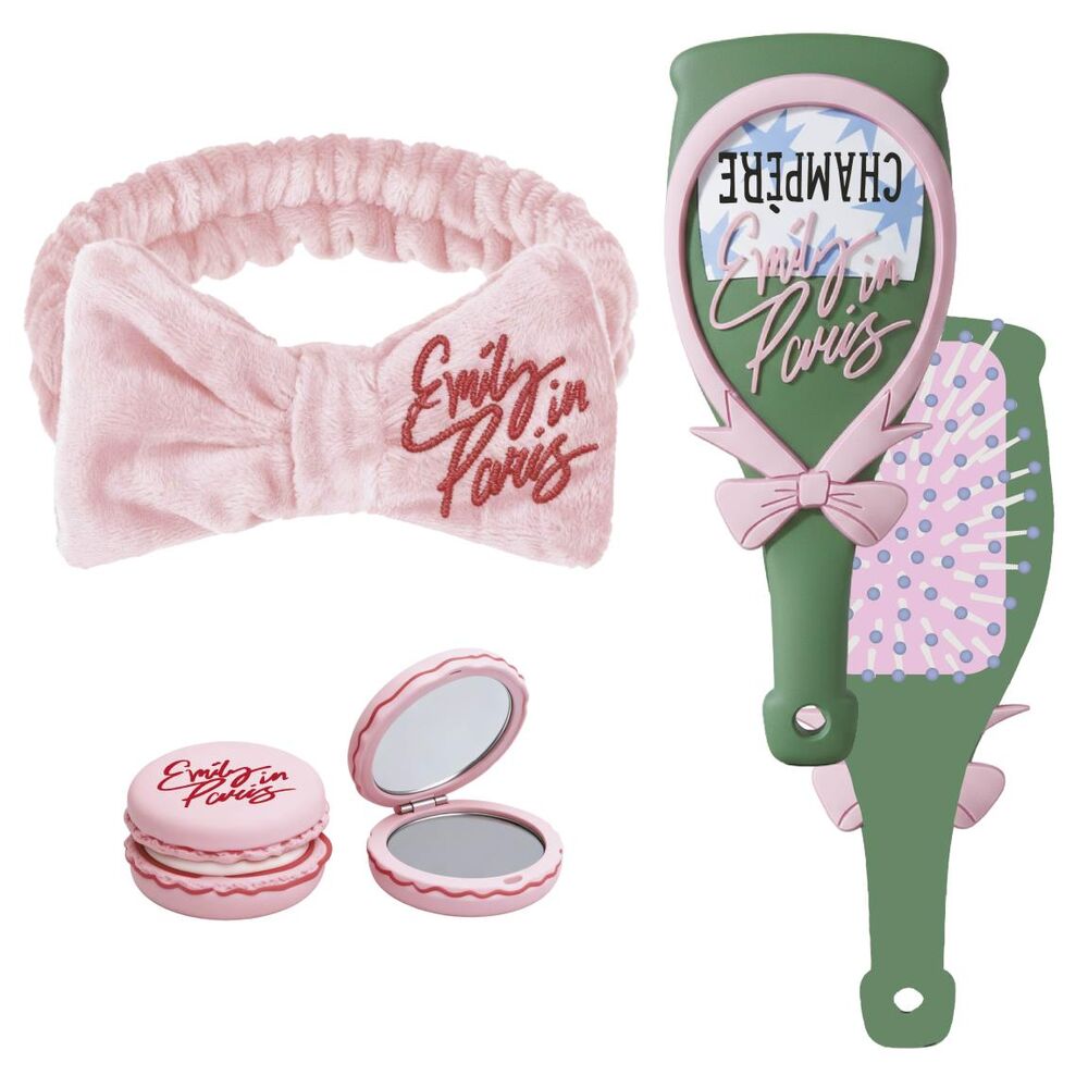 Set de belleza Emily in Paris CERDÁ con diadema, cepillos y espejo rosa - 2