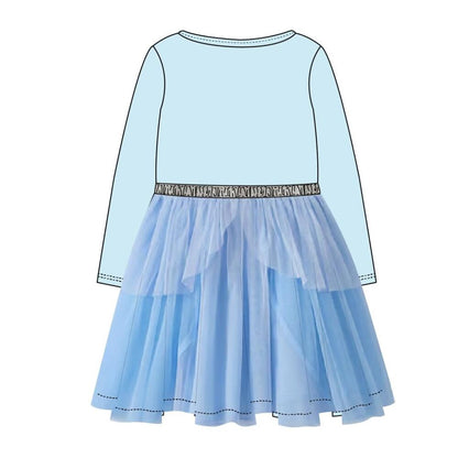 Vestido infantil azul de Cenicienta Disney con manga larga y lazo - 2