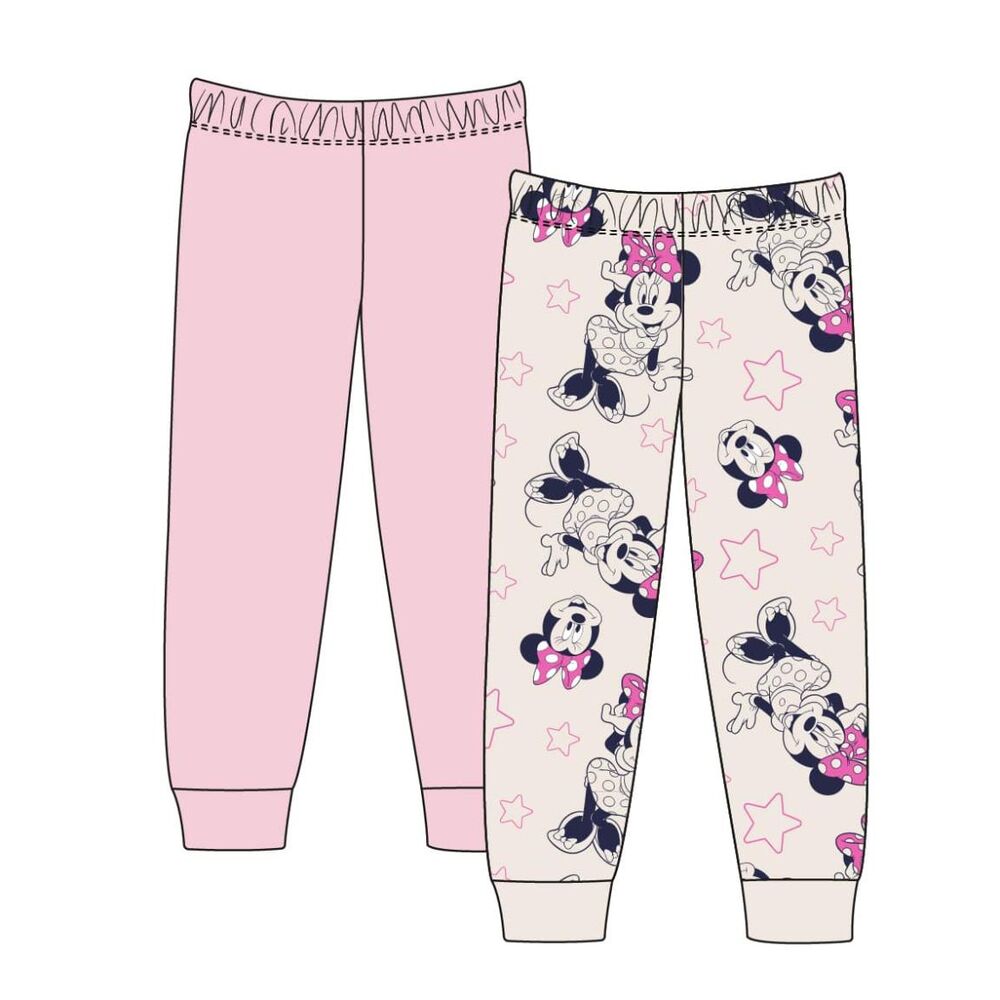 Set de dos pantalones infantiles de Minnie Disney en rosa y estampado - 2