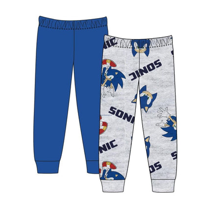 Set de dos pantalones infantiles de Sonic, uno gris estampado y otro azul - 2