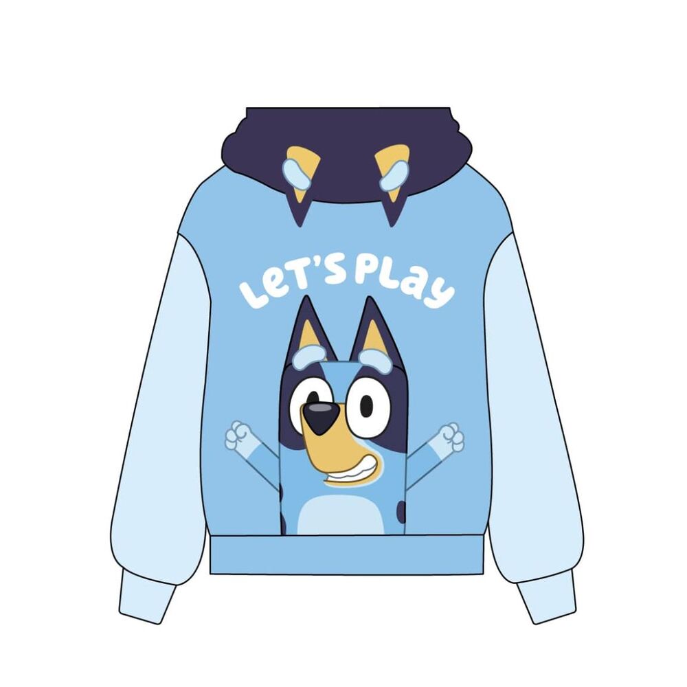 Sudadera azul de Bluey con capucha y cremallera - 2