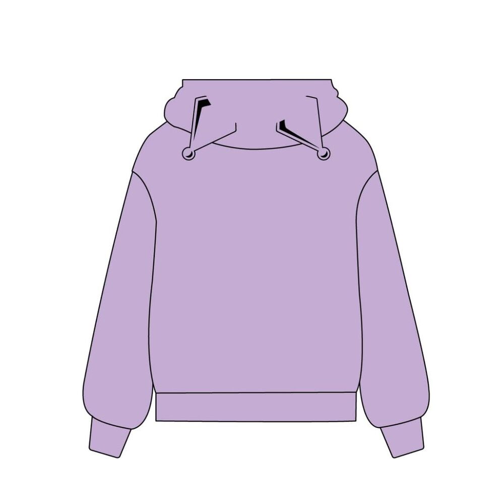 Sudadera infantil lila de Kuromi con capucha de orejas y cremallera frontal - 2