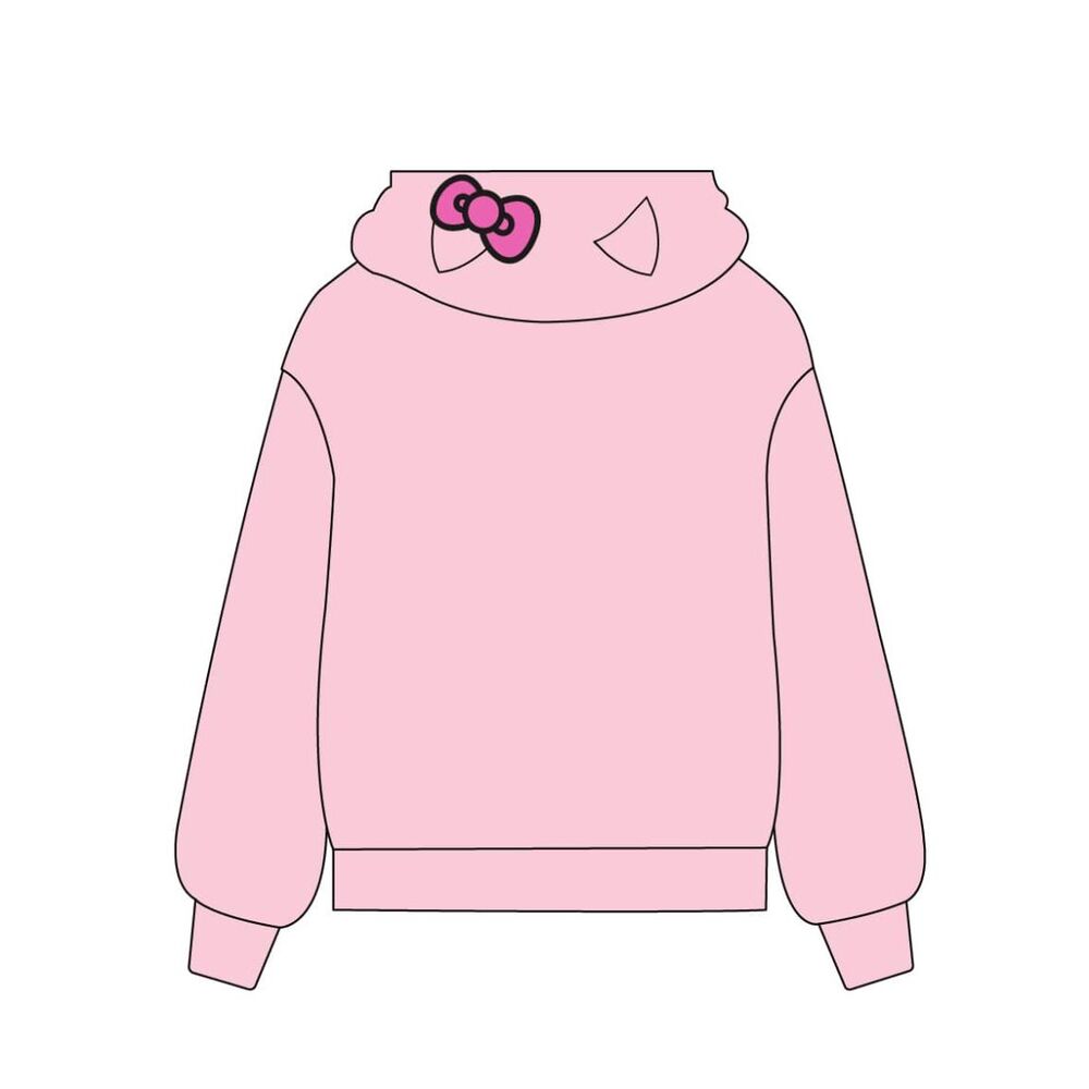 Sudadera rosa infantil de Hello Kitty con capucha y cremallera - 2