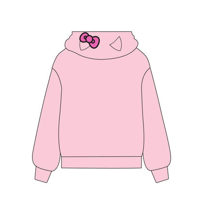 Sudadera rosa infantil de Hello Kitty con capucha y cremallera - 2
