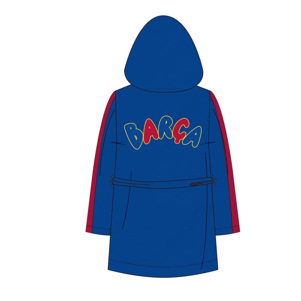 Bata infantil azul del F.C. Barcelona con capucha, cinturón y bolsillos - 2