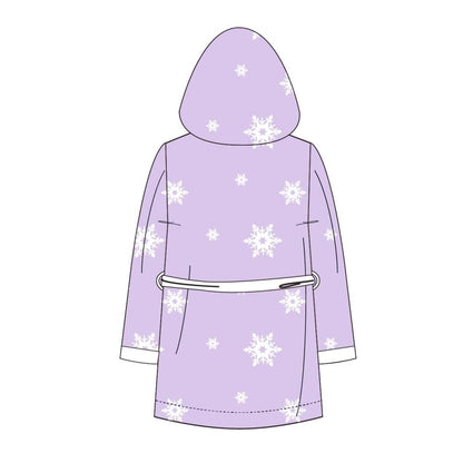 Bata infantil lila de Frozen con capucha, copos de nieve y Elsa - 2