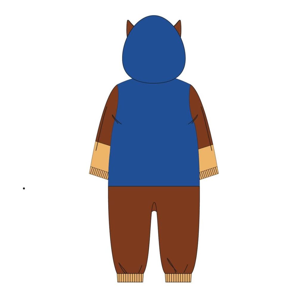 Pijama enterizo con capucha de Chase de Paw Patrol en azul y marrón - 2