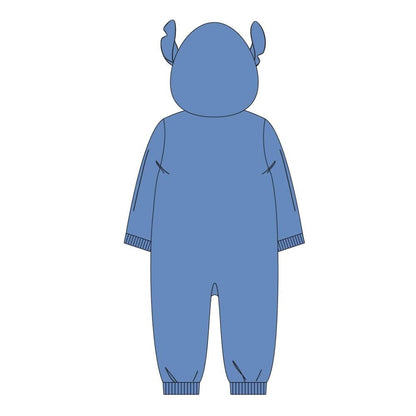Pijama mono azul de Stitch Disney con capucha y cremallera frontal - 2