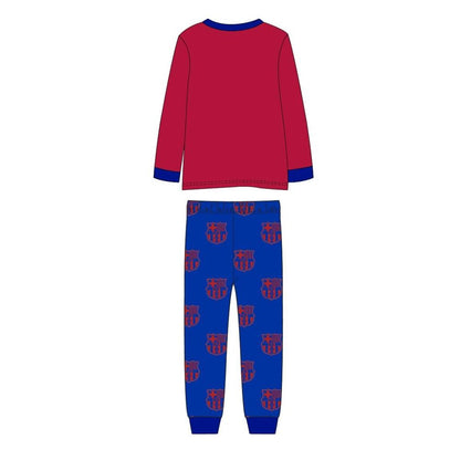 Pijama infantil del F.C. Barcelona con camiseta roja y pantalón azul - 2