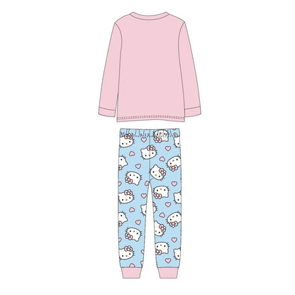 Pijama infantil de manga larga Hello Kitty rosa y azul - 2