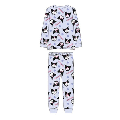 Pijama infantil lila de manga larga con estampado de Kuromi y corazones - 2