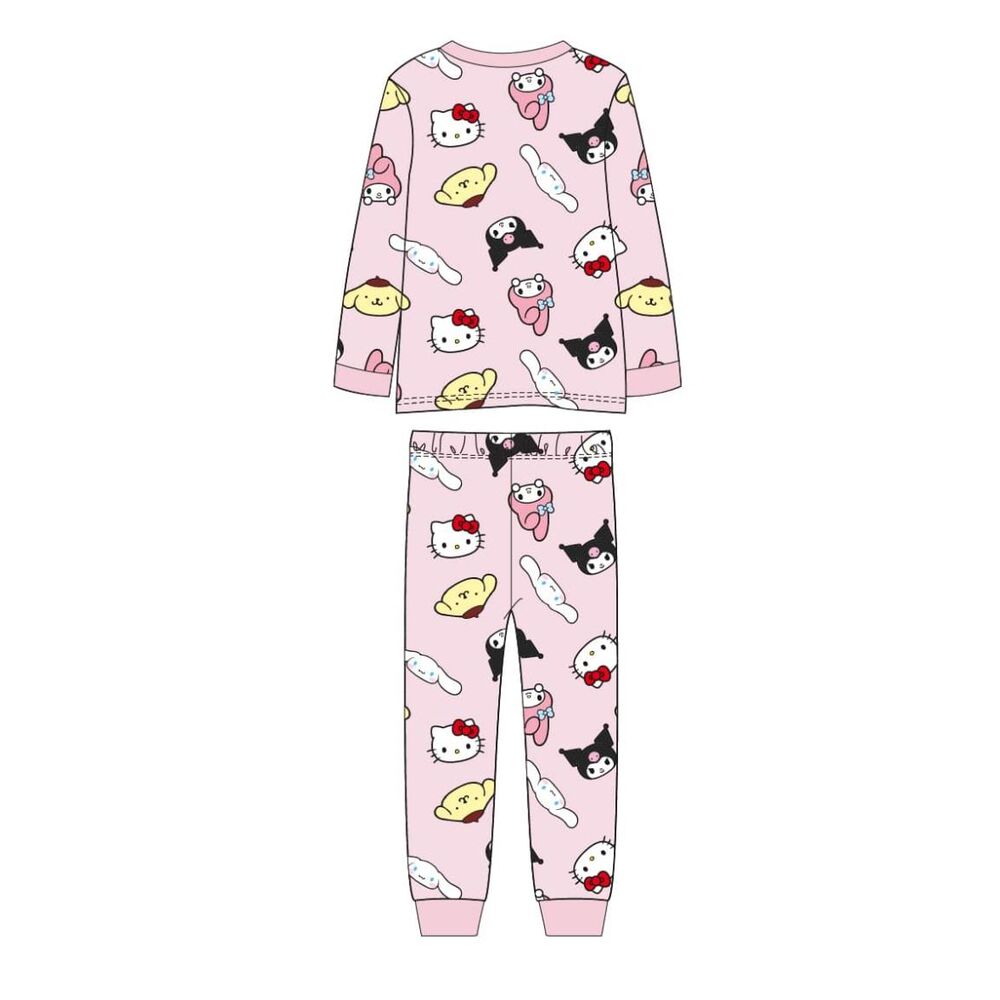 Pijama infantil rosa de manga larga Hello Kitty and Friends - 2
