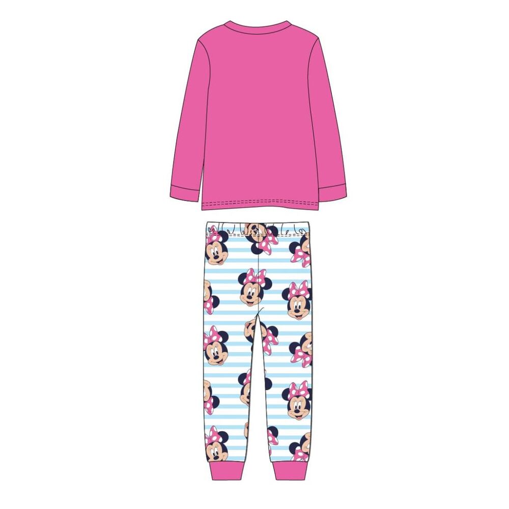 Pijama infantil rosa de Minnie Disney con camiseta de manga larga y pantalón estampado - 2