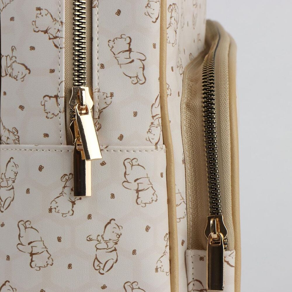 Mochila beige de Winnie the Pooh Disney con bolsillo frontal - 3