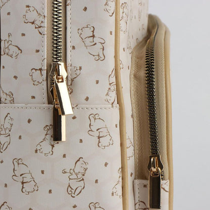 Mochila beige de Winnie the Pooh Disney con bolsillo frontal - 3