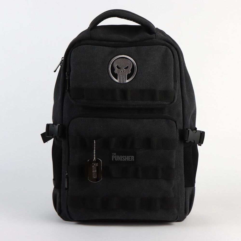 Mochila negra The Punisher Marvel CERDÁ con calavera frontal - 3