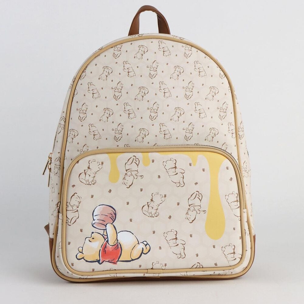 Mochila beige de Winnie the Pooh Disney con bolsillo frontal - 5