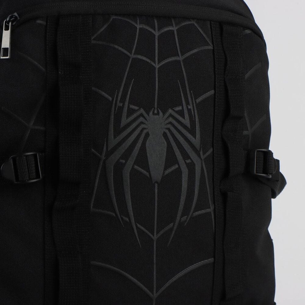 Mochila negra de Spider-Man Marvel con emblema de araña y bolsillo lateral - 5