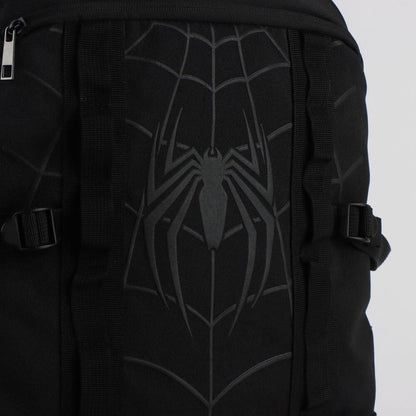 Mochila negra de Spider-Man Marvel con emblema de araña y bolsillo lateral - 5