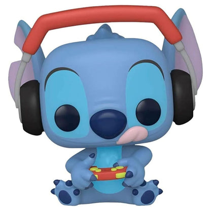 Figura Funko POP! de Stitch gamer con auriculares y mando