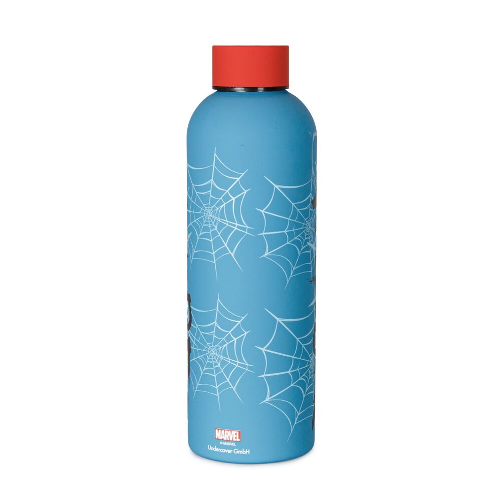 Botella azul de acero inoxidable de Spider-Man Marvel con tapón rojo - 3